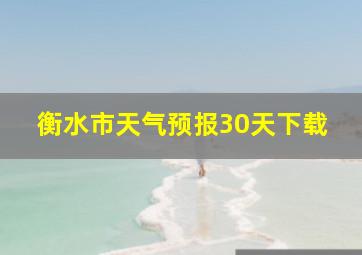 衡水市天气预报30天下载