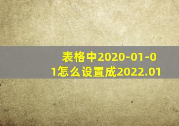 表格中2020-01-01怎么设置成2022.01