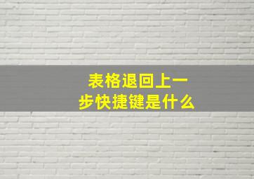 表格退回上一步快捷键是什么