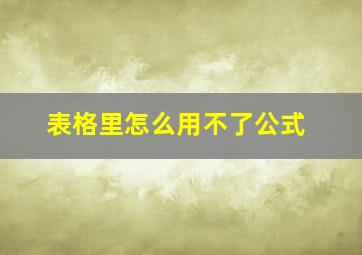 表格里怎么用不了公式