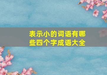 表示小的词语有哪些四个字成语大全