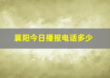 襄阳今日播报电话多少