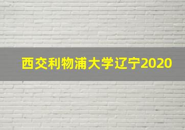 西交利物浦大学辽宁2020