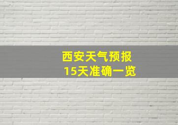 西安天气预报15天准确一览