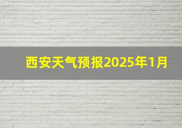 西安天气预报2025年1月