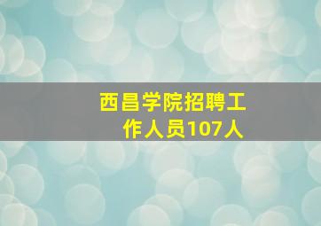 西昌学院招聘工作人员107人