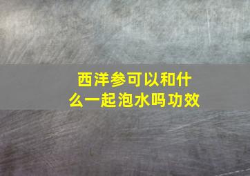 西洋参可以和什么一起泡水吗功效