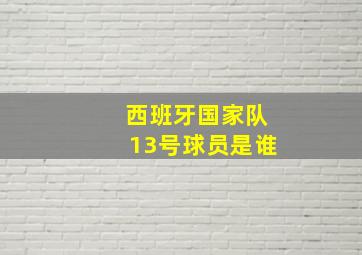 西班牙国家队13号球员是谁