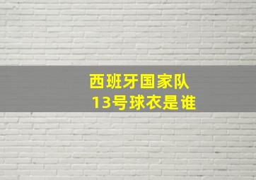 西班牙国家队13号球衣是谁