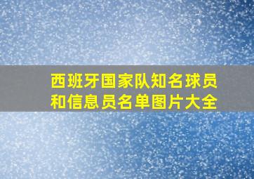 西班牙国家队知名球员和信息员名单图片大全