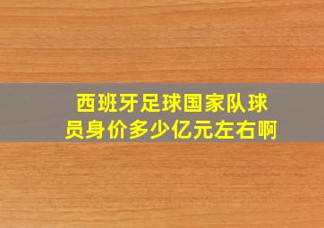 西班牙足球国家队球员身价多少亿元左右啊