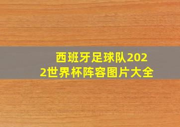 西班牙足球队2022世界杯阵容图片大全