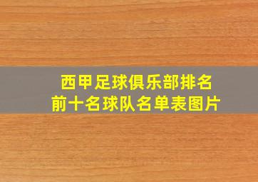 西甲足球俱乐部排名前十名球队名单表图片