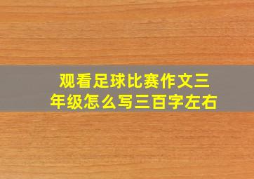 观看足球比赛作文三年级怎么写三百字左右