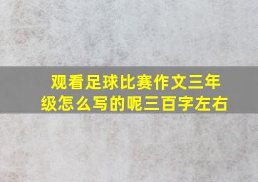 观看足球比赛作文三年级怎么写的呢三百字左右