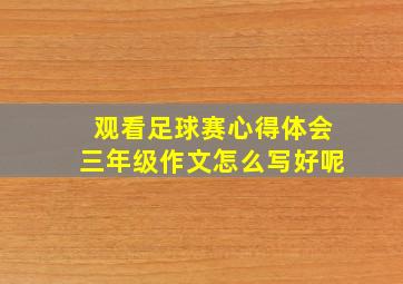 观看足球赛心得体会三年级作文怎么写好呢