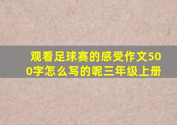 观看足球赛的感受作文500字怎么写的呢三年级上册