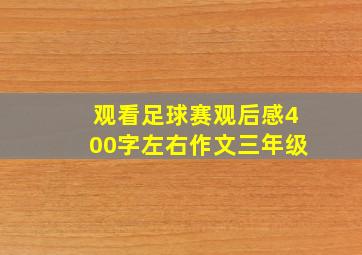 观看足球赛观后感400字左右作文三年级