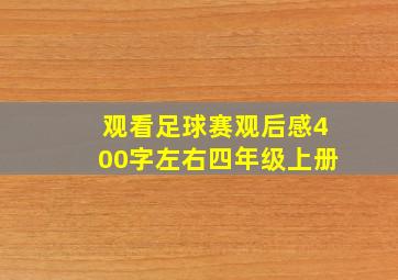 观看足球赛观后感400字左右四年级上册