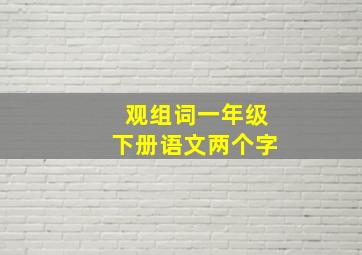 观组词一年级下册语文两个字