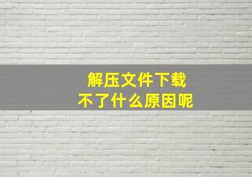 解压文件下载不了什么原因呢