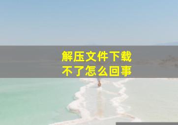 解压文件下载不了怎么回事