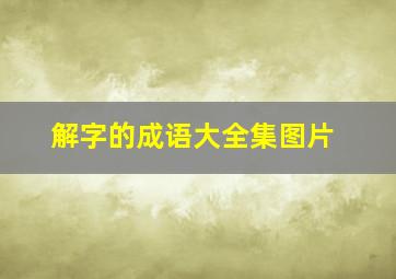 解字的成语大全集图片