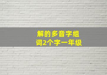 解的多音字组词2个字一年级