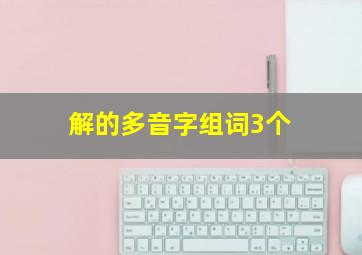 解的多音字组词3个