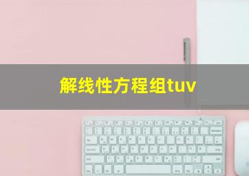 解线性方程组tuv