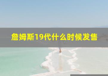 詹姆斯19代什么时候发售