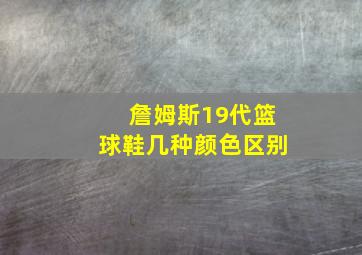 詹姆斯19代篮球鞋几种颜色区别