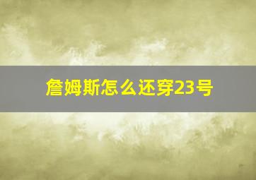 詹姆斯怎么还穿23号