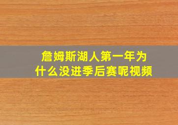 詹姆斯湖人第一年为什么没进季后赛呢视频