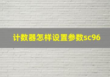 计数器怎样设置参数sc96