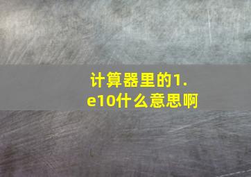 计算器里的1.e10什么意思啊