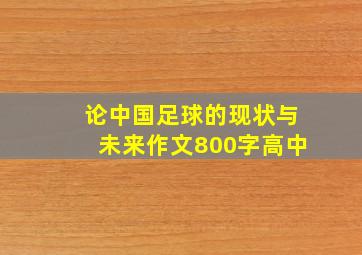 论中国足球的现状与未来作文800字高中