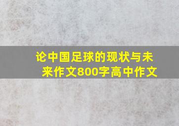 论中国足球的现状与未来作文800字高中作文