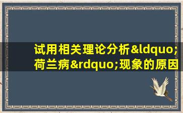 试用相关理论分析“荷兰病”现象的原因