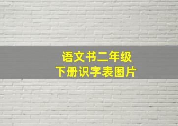 语文书二年级下册识字表图片