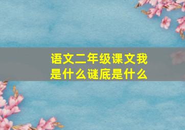 语文二年级课文我是什么谜底是什么