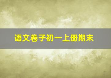 语文卷子初一上册期末