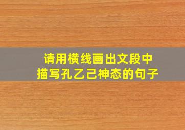 请用横线画出文段中描写孔乙己神态的句子