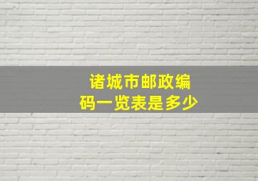 诸城市邮政编码一览表是多少