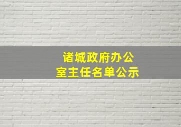 诸城政府办公室主任名单公示