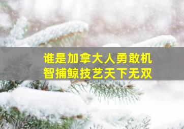 谁是加拿大人勇敢机智捕鲸技艺天下无双