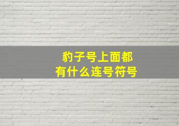 豹子号上面都有什么连号符号