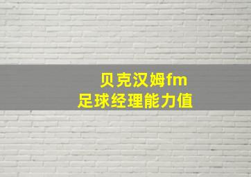 贝克汉姆fm足球经理能力值