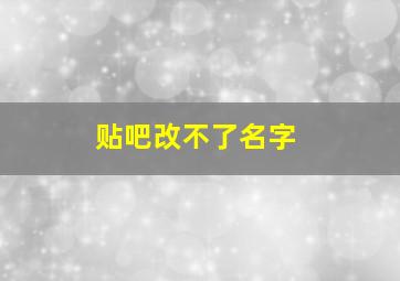 贴吧改不了名字