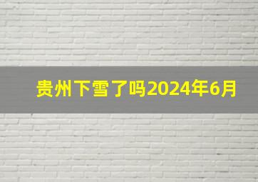 贵州下雪了吗2024年6月